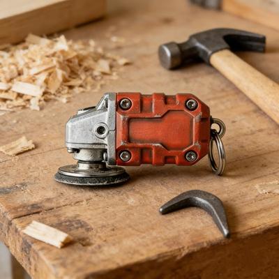 1/2/3Pcs Mini Grinder Keychain 2-in-1 Multi-functional Miniature Angle Grinder Key Ring Hanging Decoration Bag Purse Charm Enthusiasts Collectible