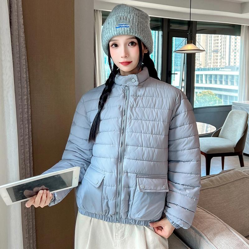 Solid Short Lightweight Warm Down Jacket for Women