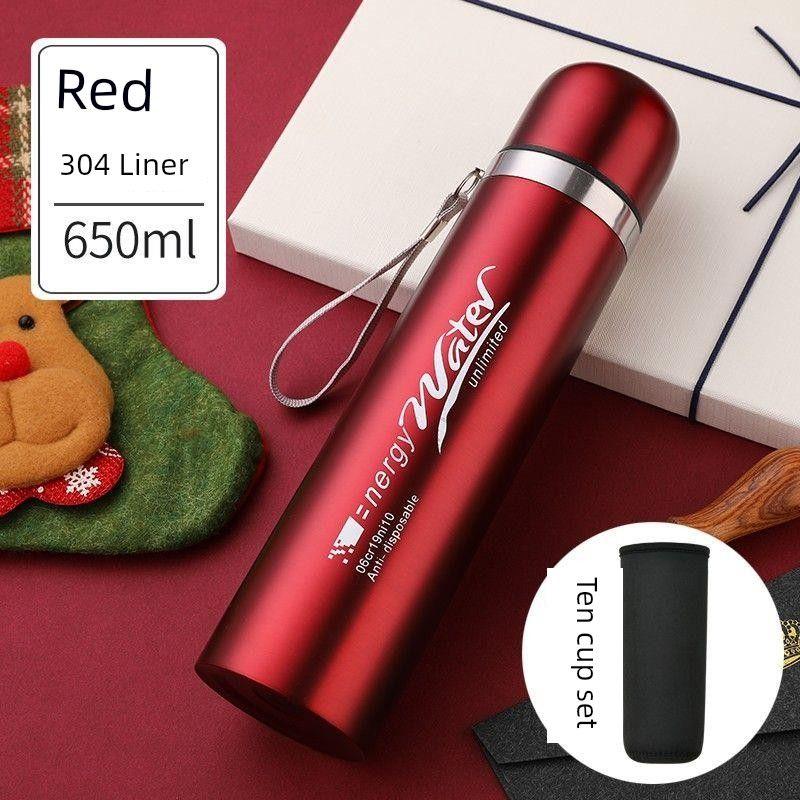 Factory Direct Sale of All Stainless Steel Thermos Cups, 304 Stainless Steel Large Capacity Thermos Cup, Outdoor Portable Travel Bullet-Style Thermos