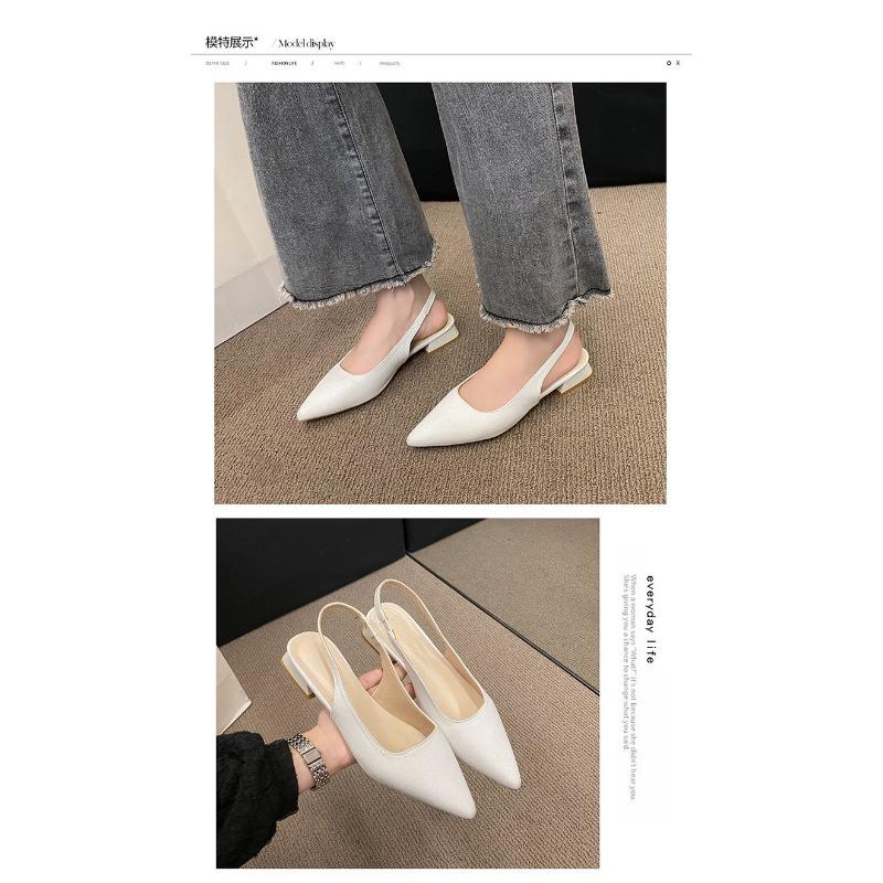 Nuovi Sandali Francesi a Punta con Tacco Grosso