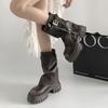 Fashion Fashion Women's Boots Winter Belt Buckle Ladies Elegant Platform Women's Shoes Long Pipe Booties Casual Women's Knee High Bootie