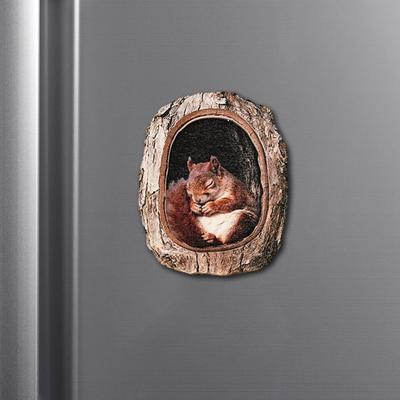 Yousheng Tree Hole Animal Refrigerator Magnet Wooden Animal Fridge Magnet Home Office Kitchen Cabinet Locker Whiteboard