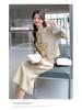 Khaki Chinese Style Women's Autumn 2026 Frog Button Top & Skirt Set