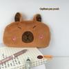 Capibara Plush Pencil Case Cartoon Capybara Large Capacity Pen Pouch Stationery Storage Bag Cosmetic Bag