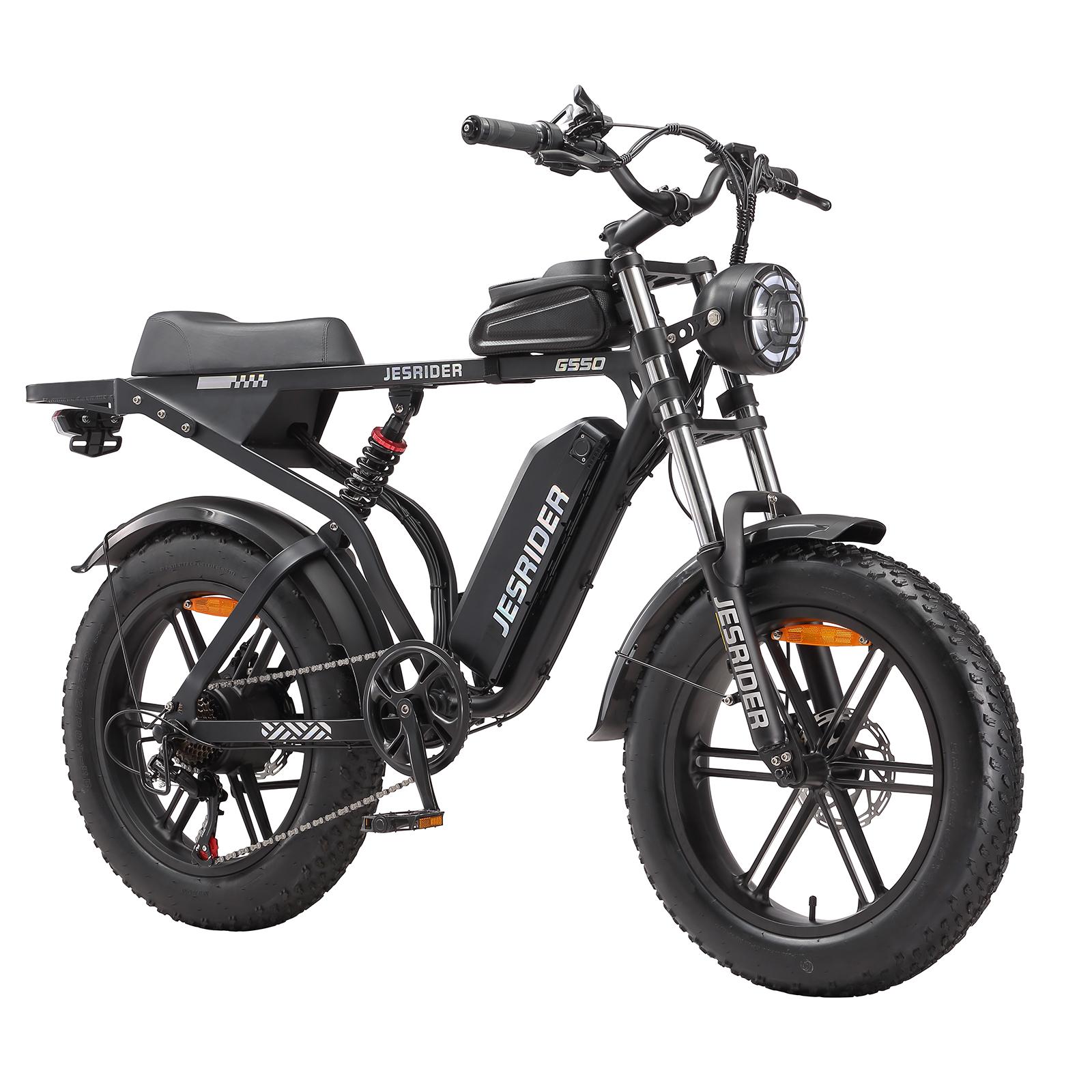 JESRIDER G550 Elektrofahrrad für Erwachsene mit 48V 20Ah Akku schwarz