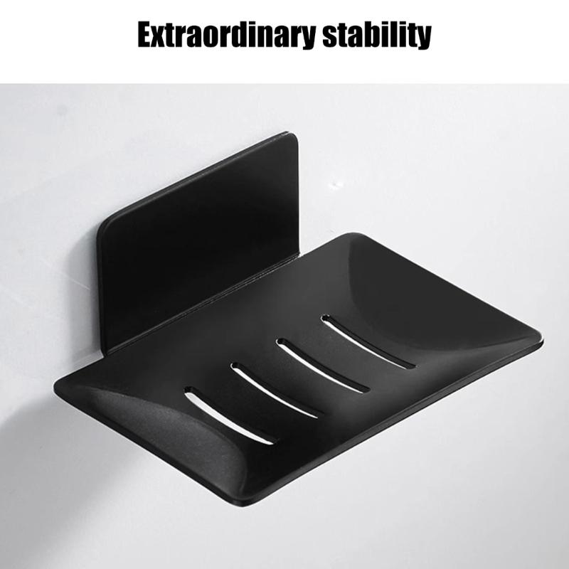 No Drilling Wall Mounted Soap Holder Stainless Steel Bathroom Organizers Drainage Tray for Kitchen Shower Shelf Dish
