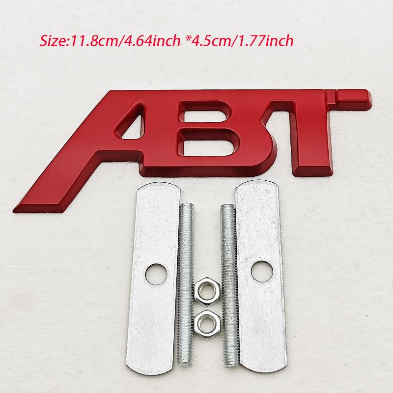 3D Metal Logo ABT Emblem Car Trunk Front Grille Badge For T6 S5 RS7 C8 Q8 RS6 SQ5 Q5 Q7 RS4 A3 8V A6 ABT Sticker Accessories