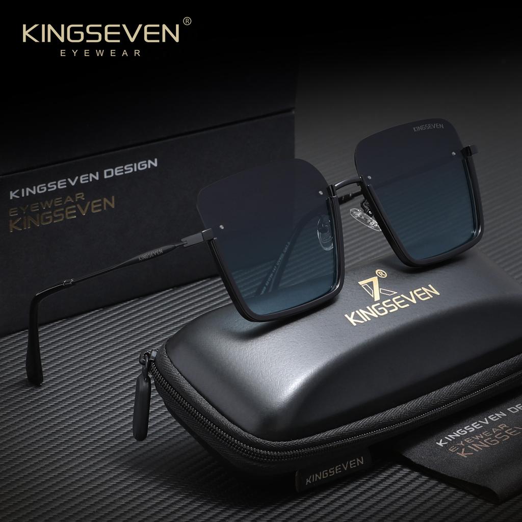 KINGSEVEN Frameless Women's Sunglasses Luxurious Fashion Gradient Polarized UV400 Eyewear Leisure Vacation Anti-Glare Glasses