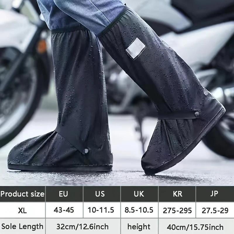 Men's and Women's High Tube Shoe Cover with Pressed Edge and Thickened Sole Wear Resistant and High Quality Rainproof Shoe Cover