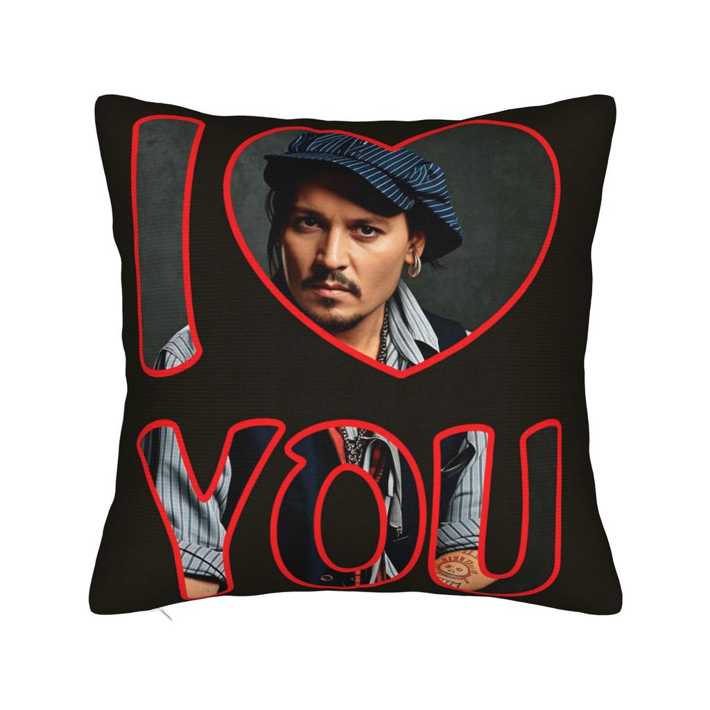 Johnny Depp I Love You Pillowcases Kawaii Pillow Case For Living Room Bed Chair Custom Pillow Cover