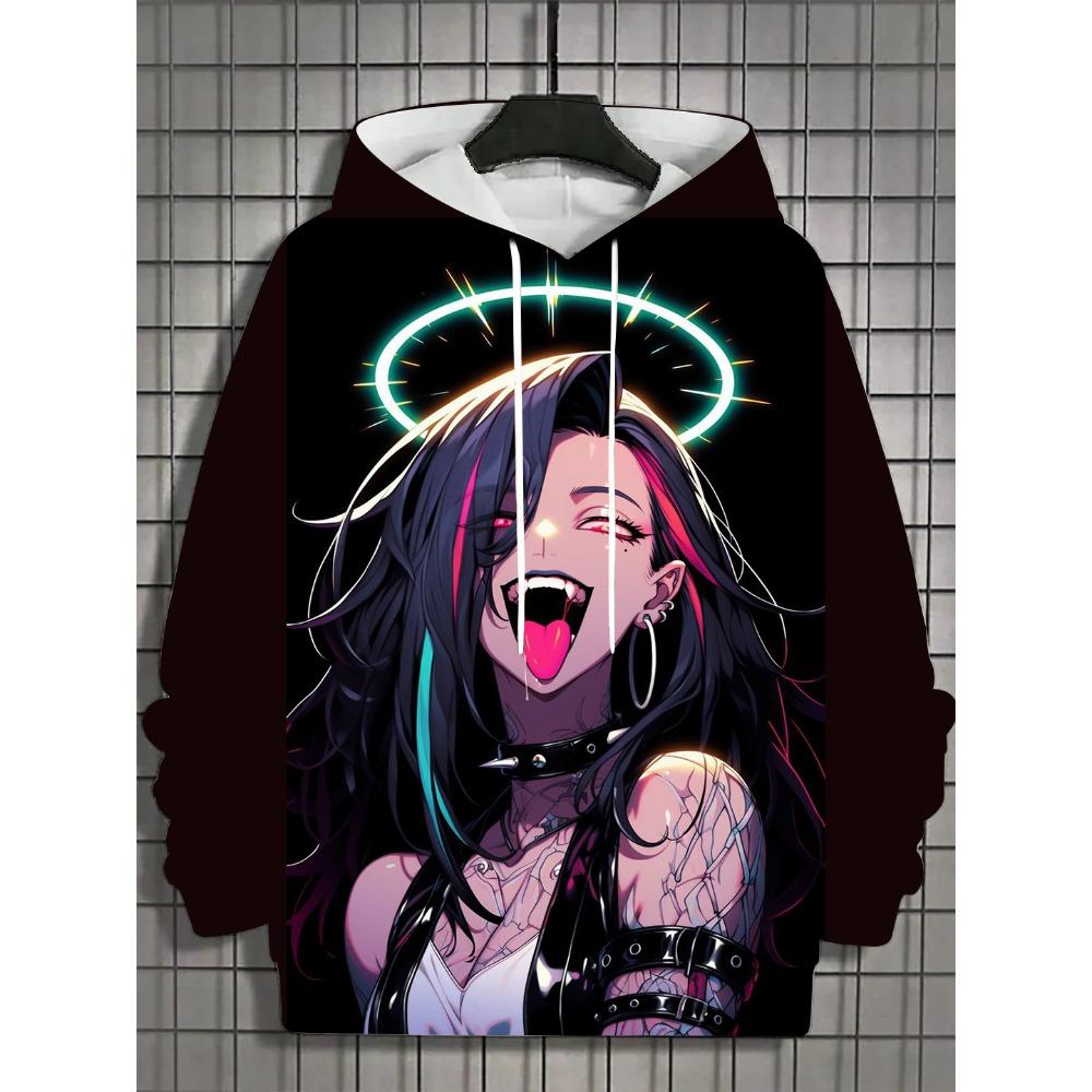 Men's Hoodie 3d Print Nymphet Tops  Cartoon Girl Graphics Long Sleeve Hoodie Autumn Fashion Men's Top Oversized Streetwear Tees