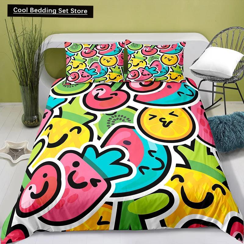 Härligt tecknat mat kung drottning påslakan pärlmjölkste sängklädesset barn tonåringar vuxna efterrätt pommes frites cola polyester täcke