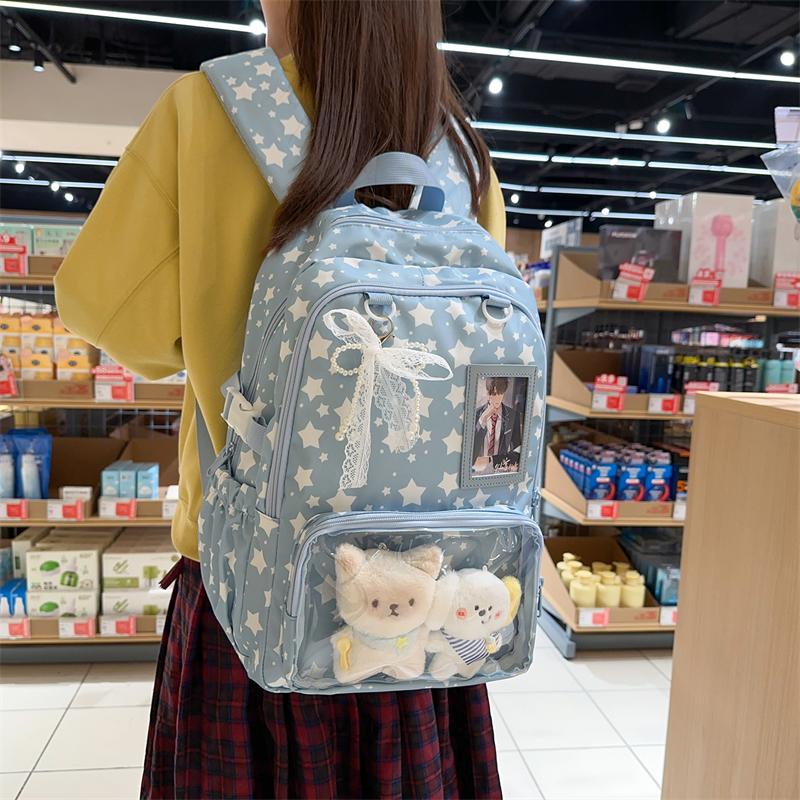 Studentský školní batoh s hvězdným potiskem Dámský batoh s velkou kapacitou