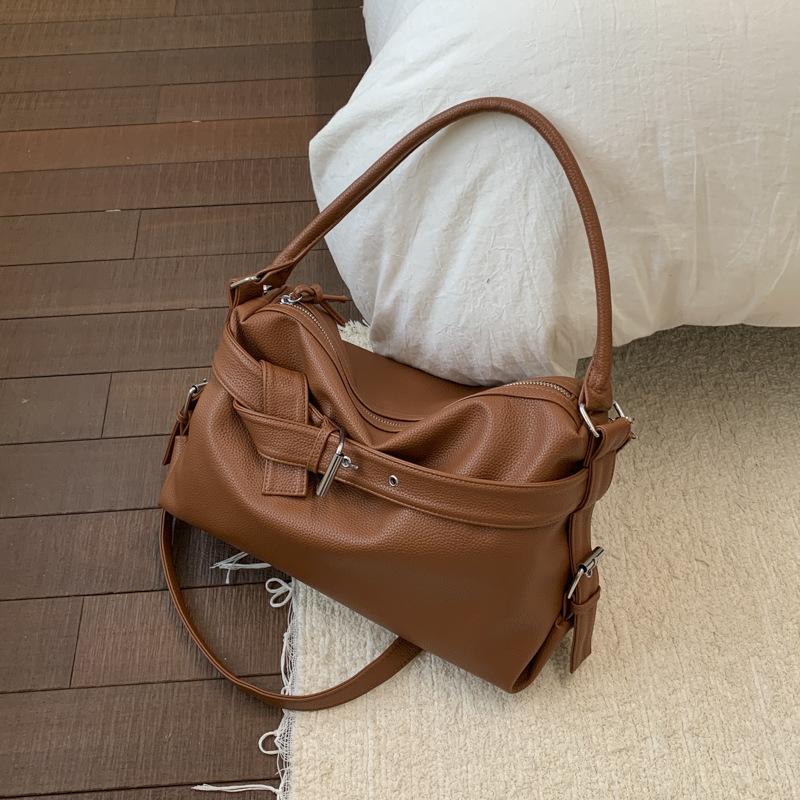 Casual temperament large capacity tote bag 2025 versatile women's high sense retro Korean version ins shoulder messenger bag