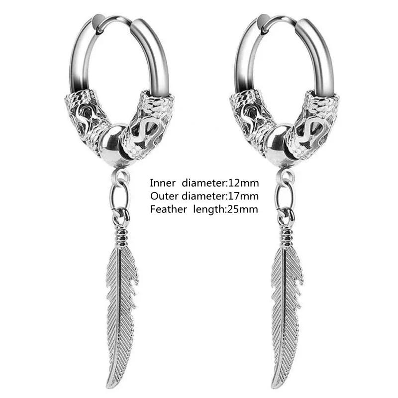 Vintage Simple Small Hoop Earrings Stainless Steel Hypoallergenic Earrings for Men Women Cool Indian Boho Jewelry