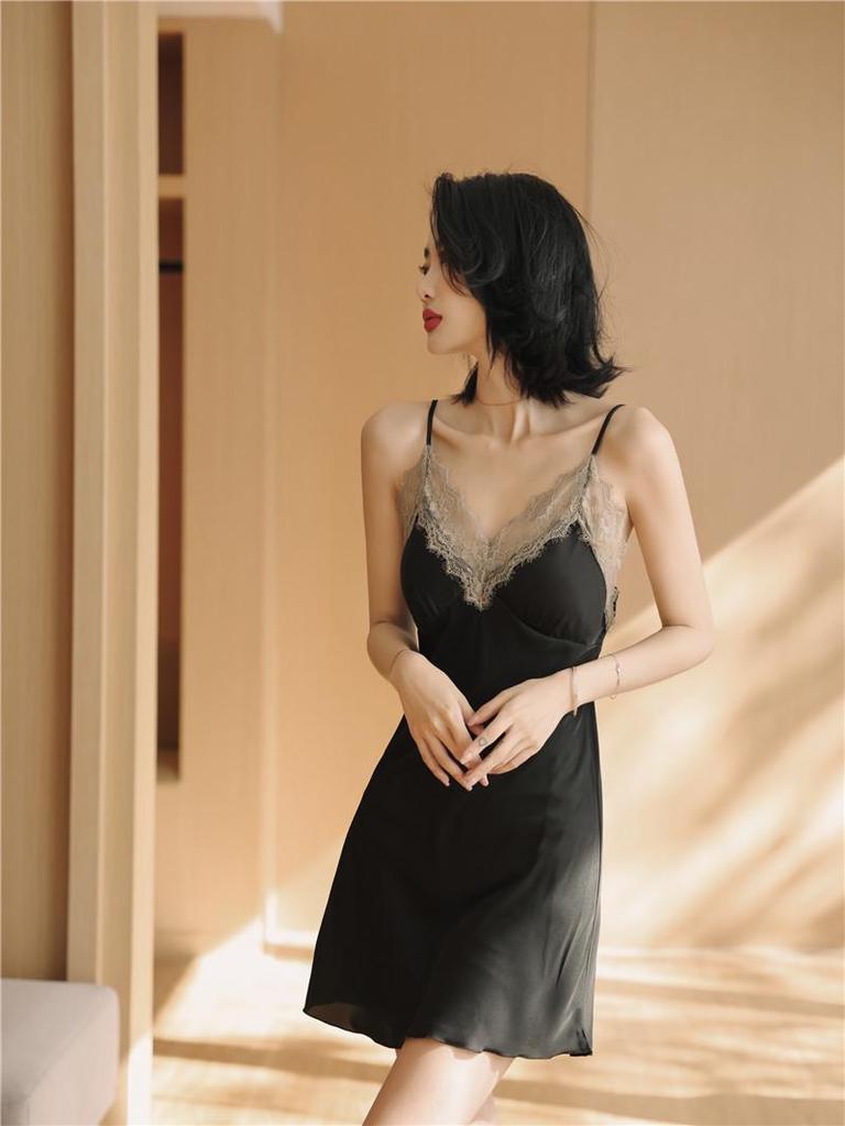 Luxury Silk Two-Piece Lingerie Set: Camisole Nightgown & Robe with Breast Pads