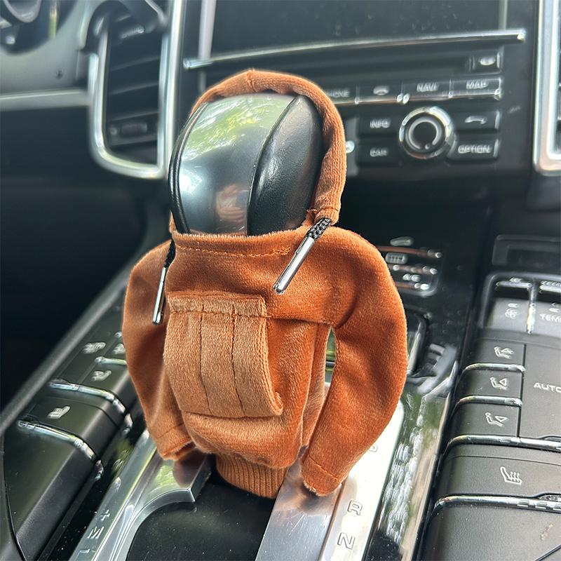Car Shift Handle Hoodie Fashion Funny Handle Cover Grip Non-Slip Protective Covers Shift Knob Cover Interior Accessories