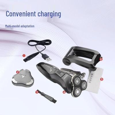 4D Washable Electric Shaver with Floating Three-Blade High-Power Razor
