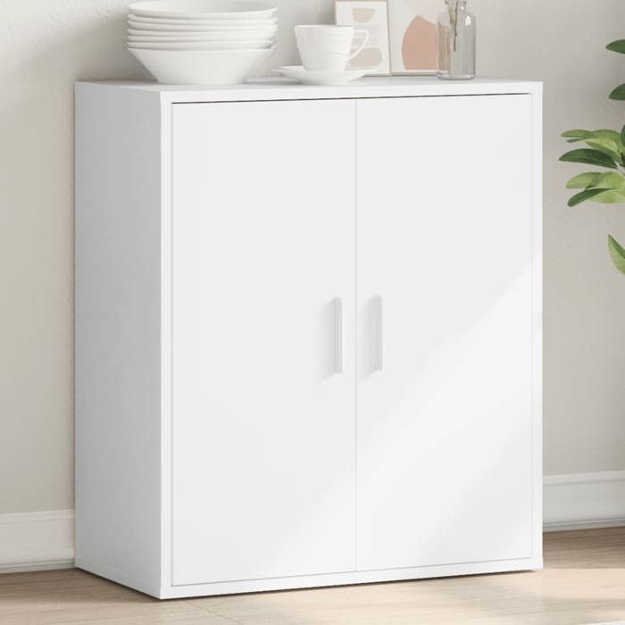 VidaXL Buffet, Armoire Latérale avec Étagère et Portes, Meuble de Rangement Salon Salle de Séjour Intérieur, Moderne, Blanc 840513