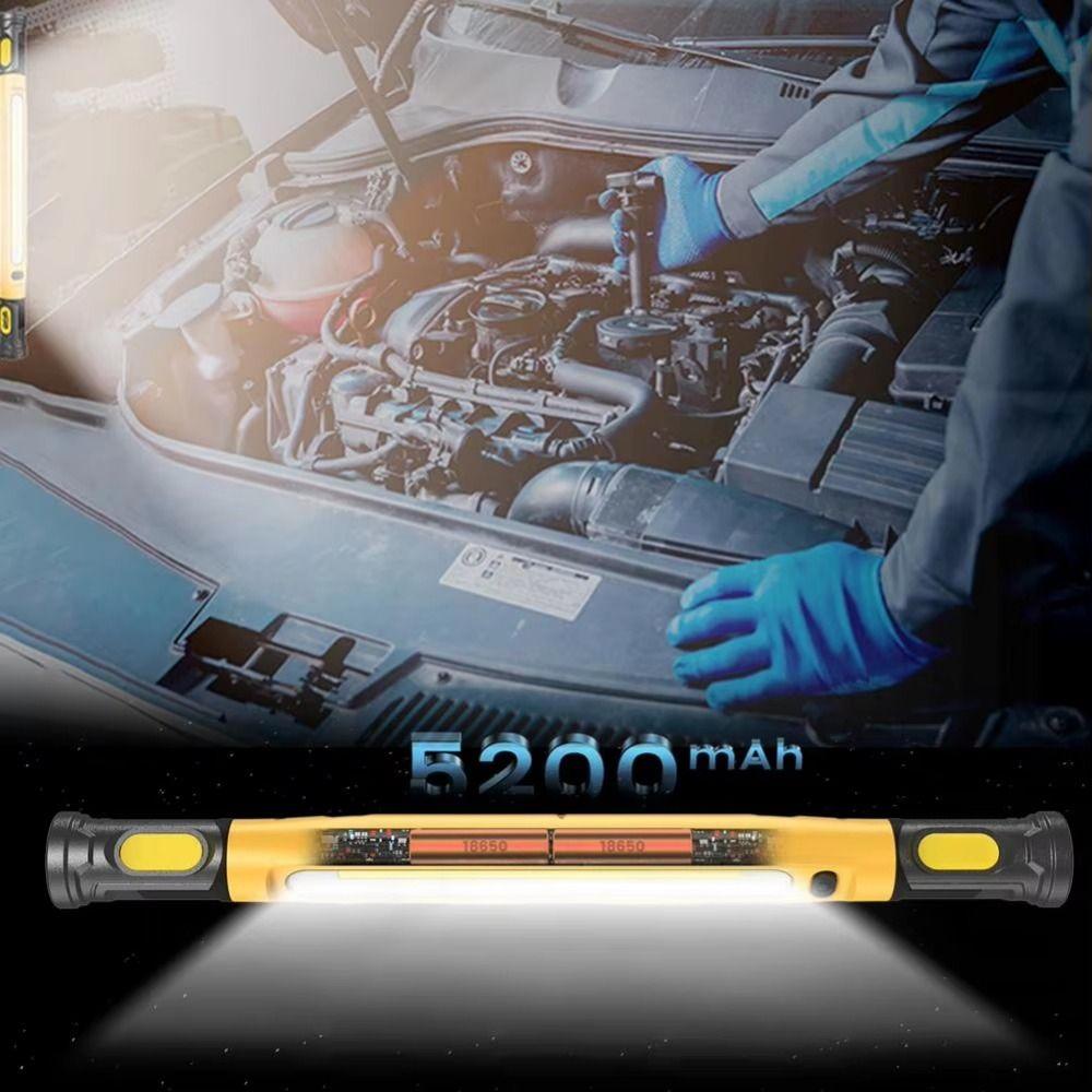 Super Bright LED Work Light Rechargeable Portable Magnetic Work Inspection Lamp Rotating Magnetic Base Durable