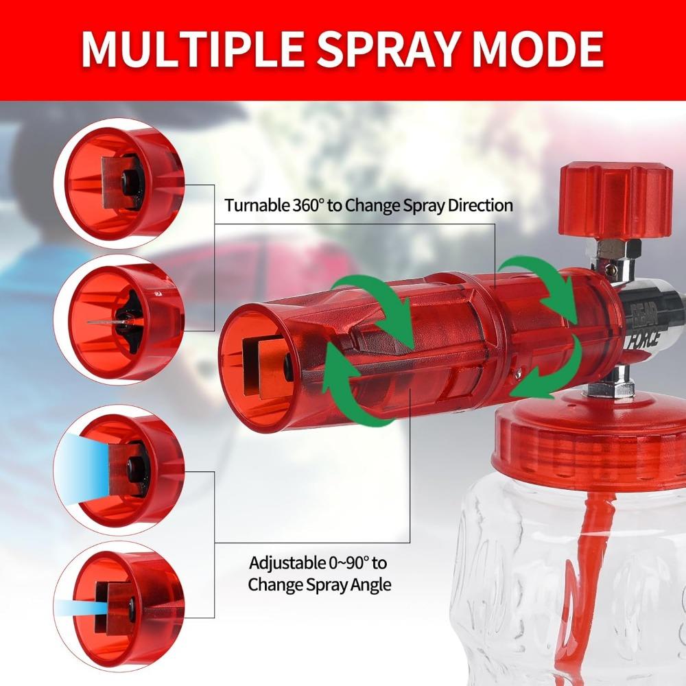 BEAR FORCE Pressure Washer Spray Gun Power Washer Short Gun with M22 Inlet-14mm & Foam Cannon Foam Gun with 5 Nozzles Tips #035