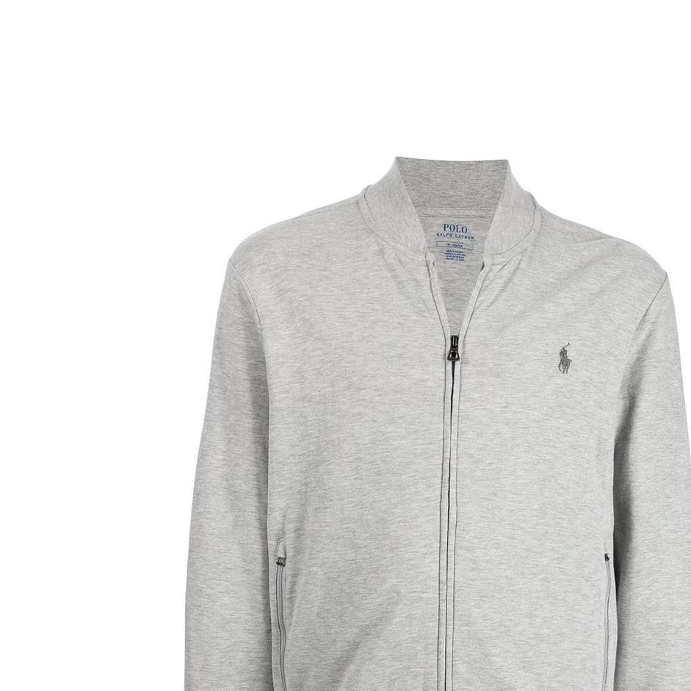 Polo Ralph Lauren SS23 Logo Jednolity Kolor Haftowany Kurtka na Zamek Męskie kurtki Szary 710842844-001
