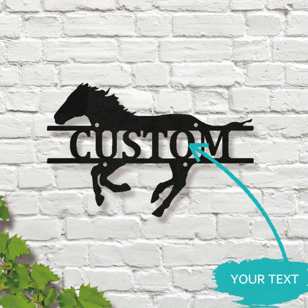Exclusive 1pc Tailorable Metal Horse Emblem Ornament Rustic Barn ID Plate Indoor Outdoor Ranch Wall Art