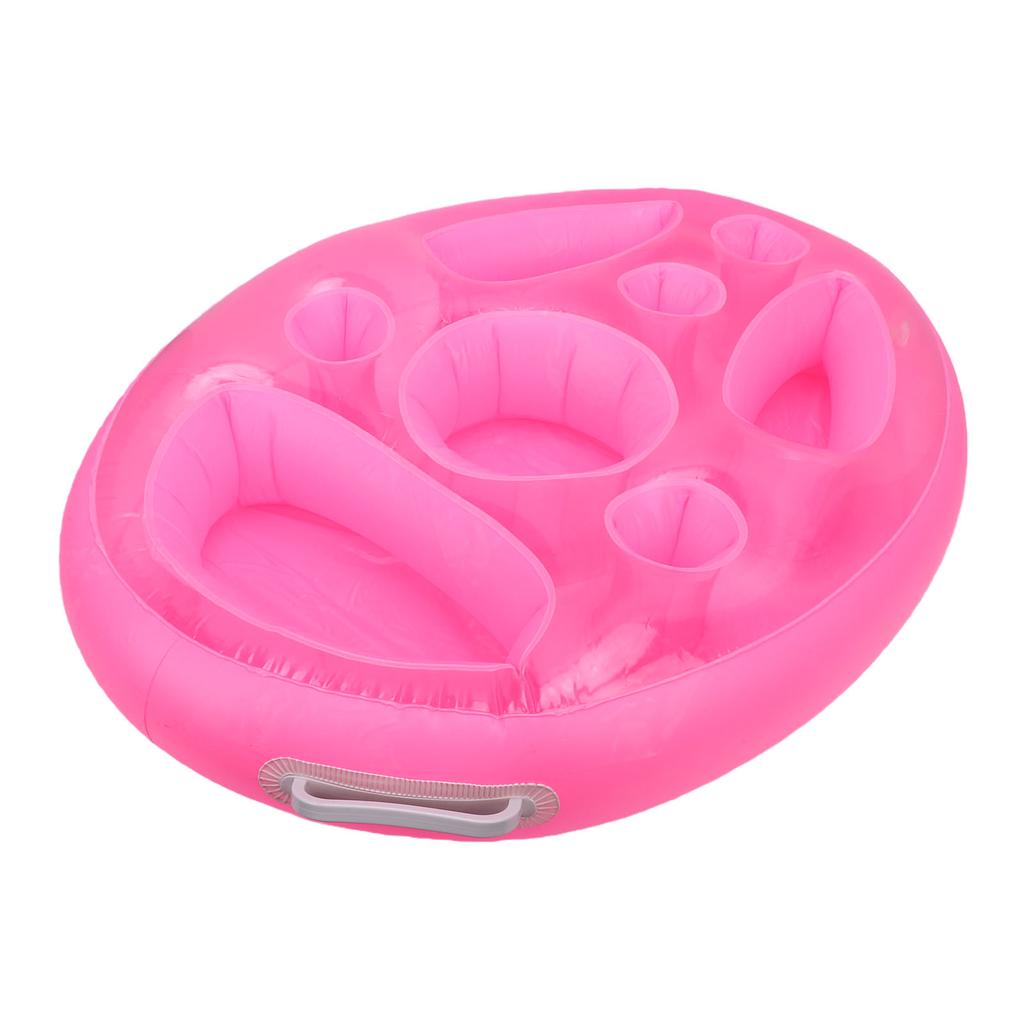 Inflatable Pool Tray Floating Drink Holder with Multi Compartments Pool Floating Cup Holder for Beverages Snacks Phone