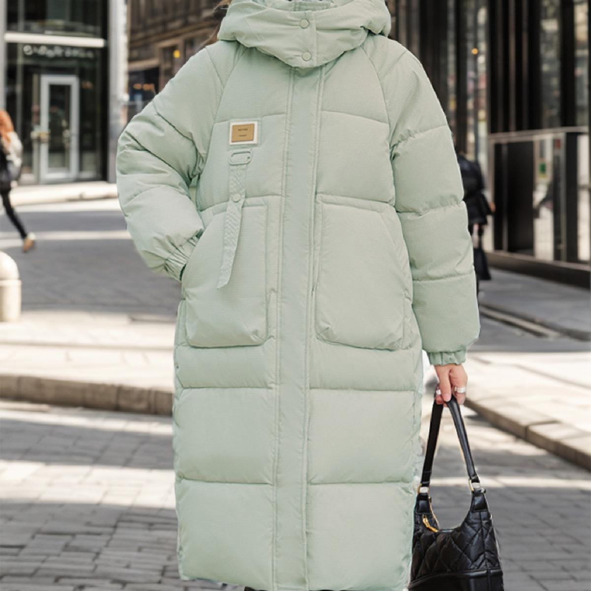 

GMXIA женские винтажные повседневные однотонные куртки и пальто с капюшоном на осень и зиму с длинными рукавами и принтом XL зелёный