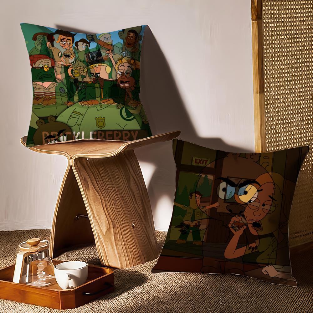 Brickleberry Cushion Cover Anti-dustmite Pillowcase Invisible Zipper Silky Short Plush Sofa Cushion Cover
