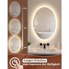 Miroir de salle de bain - NETTLIFE - 50x70 cm - IP44 - Interrupteur tactile - Anti‑buée, 3000–6500K dimmable