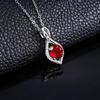 Zhou Hengfu 2026 Cultured Ruby Necklace with Sterling Silver Pendant - Versatile, Light Luxury Design