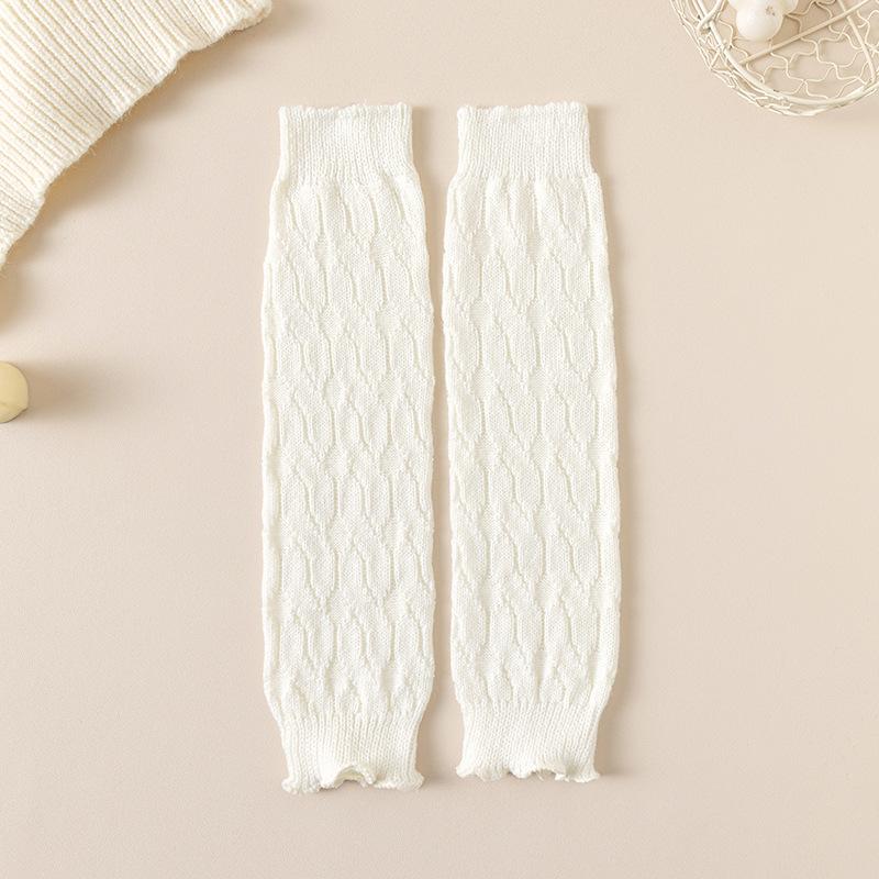 

Детские зимние белые вязаные длинные носки до икры - Теплые в стиле Лолиты One Size
