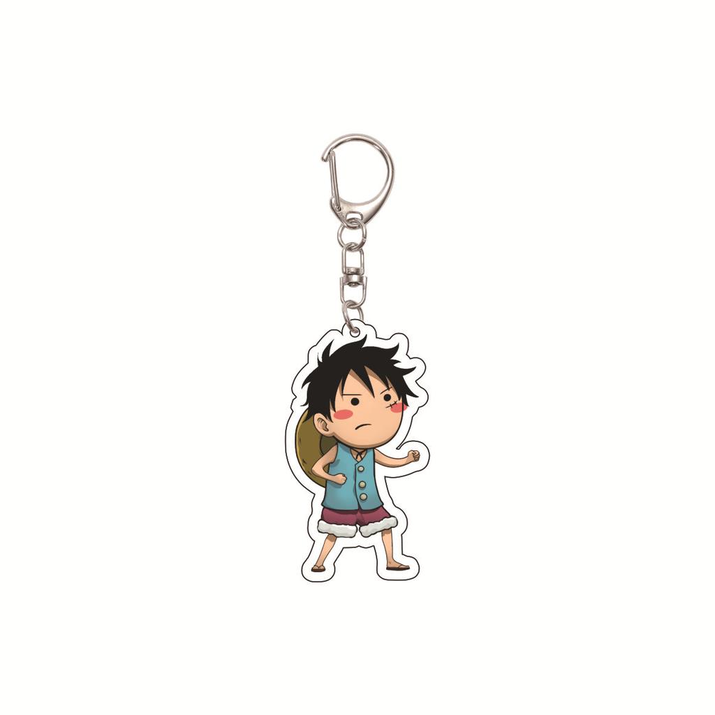 One Piece 5.5CM Acrylic Keychain, Anime Keychain, Luffy, Zoro Cartoon One Piece Bag Keychain