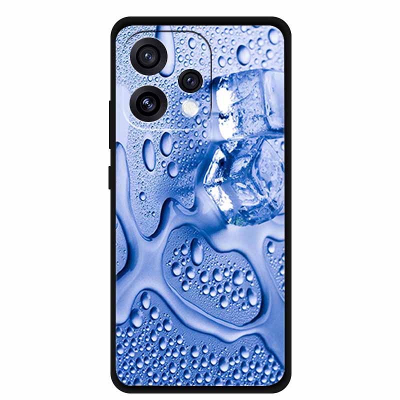 Case For Oppo Reno 15C 5G Colorful Flowers Black Soft Silicone TPU Phone Cases For Oppo Reno15 5G Shells Protection Bumper Funda