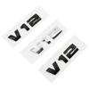 NEW ABS V6 V8 V12 logo Side rear trunk  emblem black silver logo sticker Decal Replacement for BMW