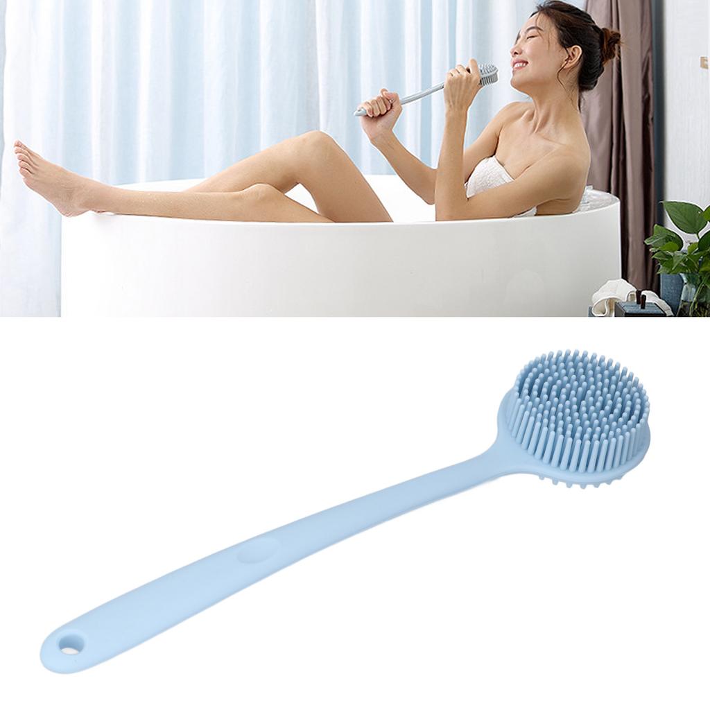 Silicone Back Brush Dual Sided Thickening Anti Slip   Handle Back Scrubber for Shower