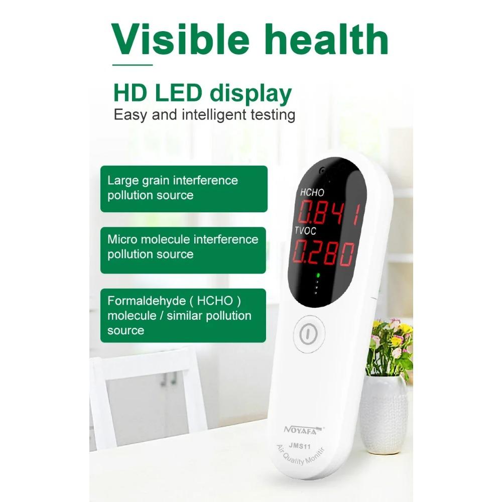 Air Monitor Tester JMS11 HCHO TVOC Air Quality Detector Gas Formaldehyde Test Indoor Pollution Meter For Car Home Office