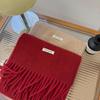 Unisex Wool Tassel Scarf: Solid Color, Soft and Warm for Autumn/Winter—Enhances Skin Radiance