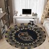 1PC Owl Mandala Office Round Area Rug, Mat Suitable For Office, Under Office Chairs Bedroom Living Room Home Decor, Room Deco