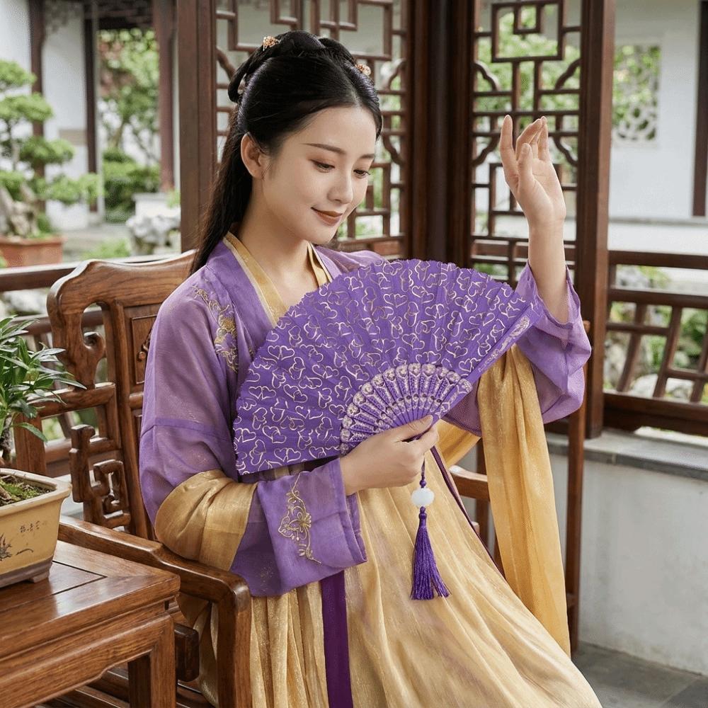 Klassischer Cheongsam Tanzfächer mit Quasten Handkurbelfächer Faltfächer Fotografie Requisite
