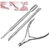 3PCS/Set Stainless Steel Cuticle Nippers Trimmer Cuticle Pusher Remover Pedicure Manicure Tools