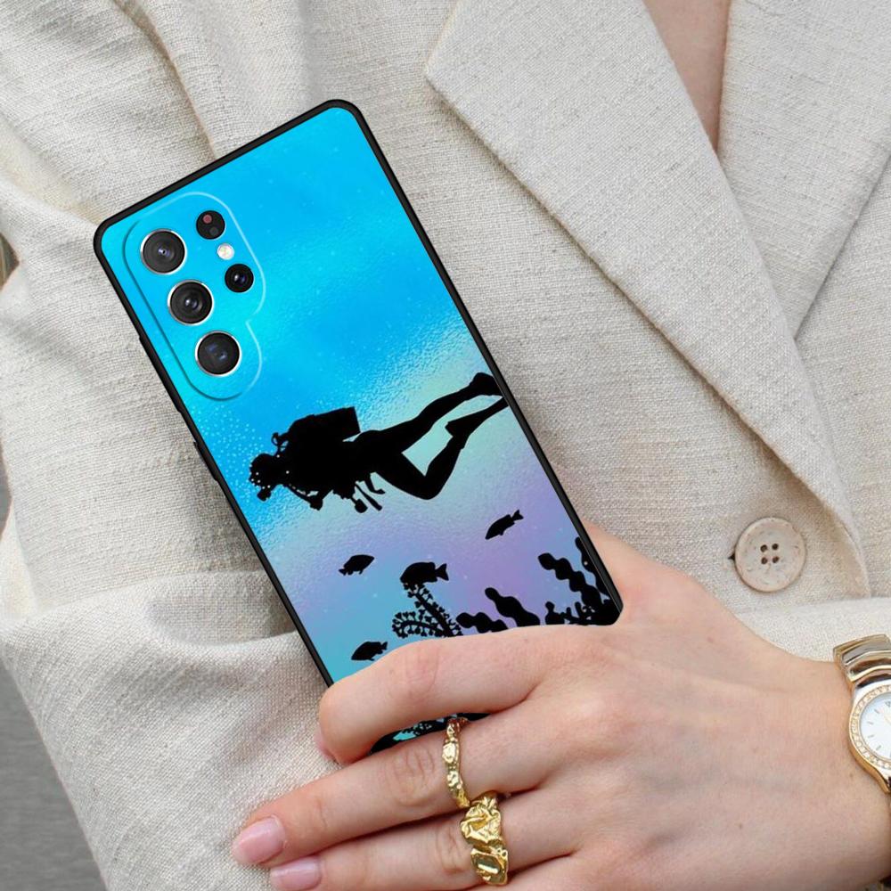 Scuba Diving Diver Cell Phone Case for Samsung Galaxy S26 Ultra S25 S24 S23 S22 S21 S20 Note10 Cover Galaxy S25