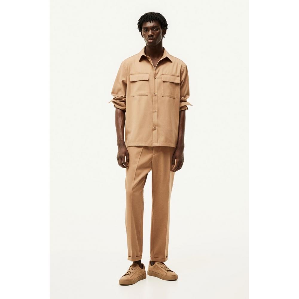 

Узкие брюки-джоггеры HM светло-коричневого цвета