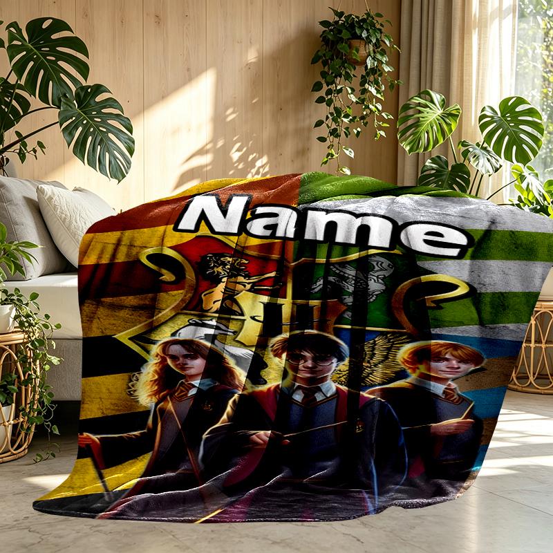Custom Name Personalized Harry  Potter Print Blankets, Home Decor, Bedroom, Sofa, Camping, Couch, Gifts for Birthday Christmas