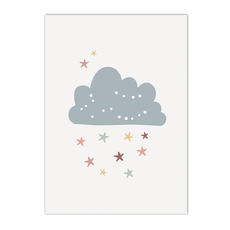 

Солнце Звезда Облако Плакат Детская Холст Настенная Печать Радуга Скандинавские Плакаты Живопись Детские Принты Настенные Картины Декор Детской Комнаты 21x30cm No Framed