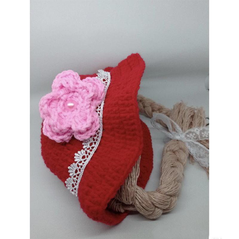 New hand knitted funny woolen hat long horn lace clown pullover hat