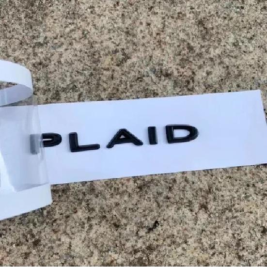 PLAID for Tesla Model 3 S X Y Car Decals ABS Zinc Alloy Plaid  Stickers Badge Version Performance Trunk Emblem Decoration