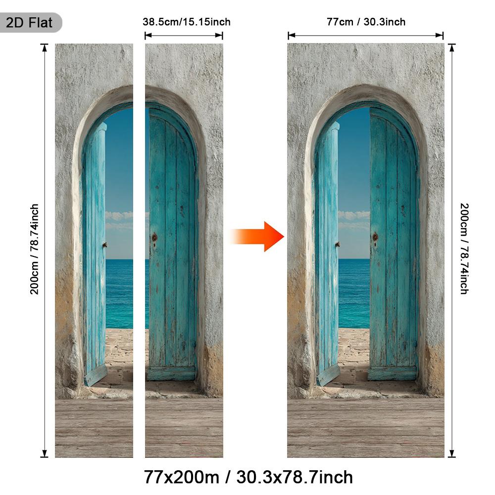 37Style Floral Door Stickers Removable Vinilos Para Puertas Adhesive Wallpaper Art Murals for Doors Bibliotheque Modern Home Decor