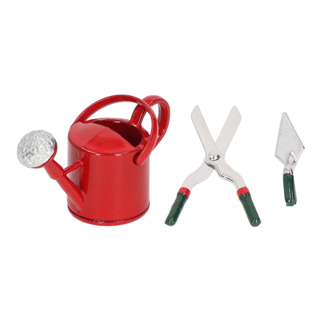 Puppenhaus Gartengerät 1:12 Gießkanne Spaten Schere Langlebige Legierung Miniatur Gartenwerkzeuge für